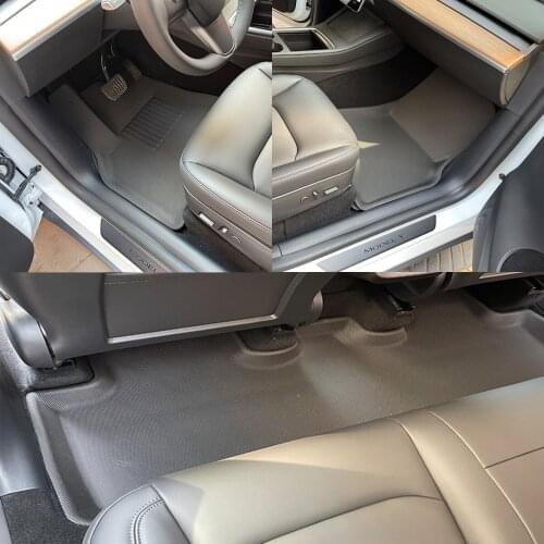 Fully Surrounded Special Foot Pad Fit For 2021 Tesla Model Y Car Waterproof Non-Slip Floor Mat TPR XPE Foot Pad Accessories