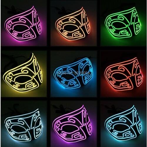 Drop Shipping Led kitsune Glowing Mask Flashing EL Neon light Mask For Wedding Festival Party Decoration