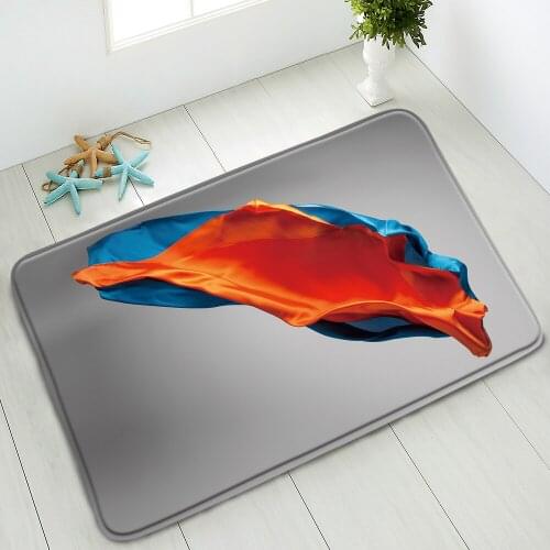 Gray Non-Slip Bathroom Mats Modern Simple Blue Red Cloth Color Pattern Bedroom Kitchen Doormat Absorbent Home Carpet Washable