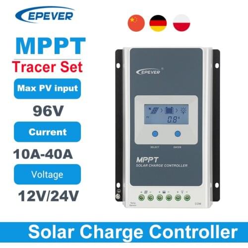 EPEVER Tracer MPPT 40A 30A 20A 10A Solar Charger Controller LCD 12V24V Auto High Efficiency Regulador Solar 4210AN 3210AN 2210AN