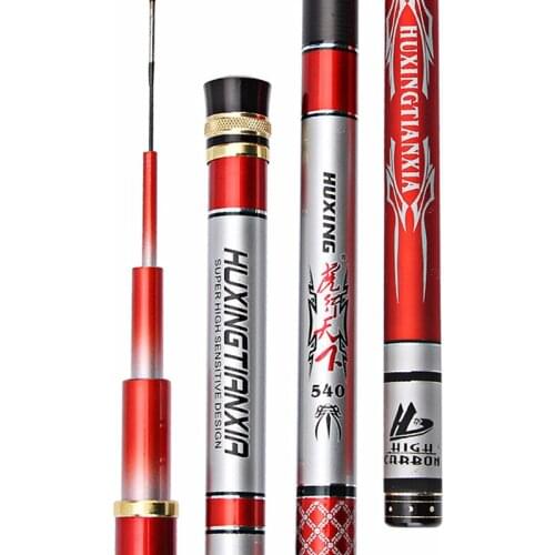 High Carbon Black Pit Fishing Pole 3.9/4.8/7.2/8.1M Superhard 28 Tone Competition Fishing Rodultralight Taiwan Fishing Equipment