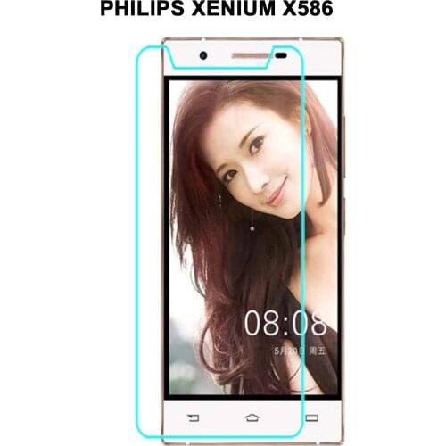 Philips Xenium X586 Tempered Glass Film 9H Round Edge Screen protector Tempered Glass sFor Philips Xenium X586 Glass Films