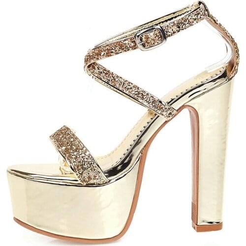 Luxury Gladiator Sandals Women 2020 Summer Shoes Sexy High Heels Platform Sandals Fashion Cross Strap Stripper Heels Party Shoes