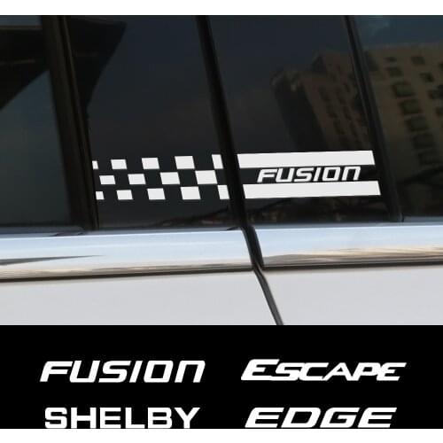 2PCS Car Window B Pillars Stickers For Ford Fiesta Mondeo Fusion Escape Shelby Edge Ecosport Kuga Mustang ST Taurus Accessories