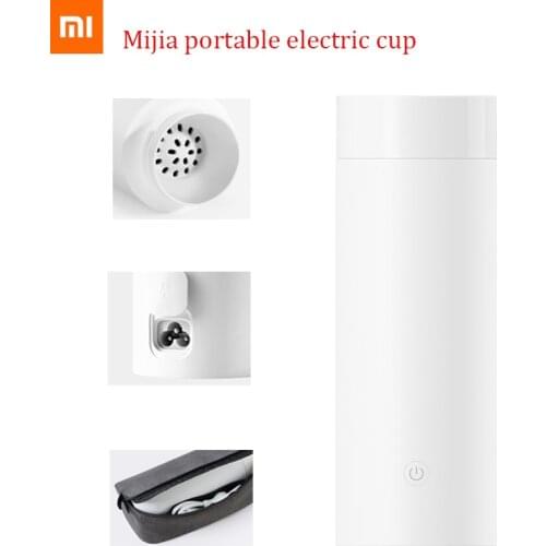 2021 Xiaomi Mijia Mi Electric Heating Cup Stainless Steel Portable Water leak proof 350ML Cups With Storage Bag Tea Iced Coffee