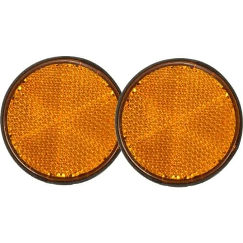 2 x 2inch Round Orange Reflectors Universal For Motorcycles ATV Bikes Dirt Bikes