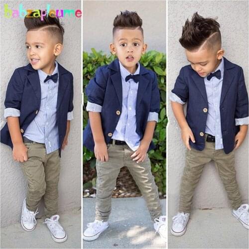 3Piece/2-8Years/Spring Autumn Baby Boys Suits Fashion Gentleman Jacket+Shirt+Pants Children Clothing Sets Toddler Clothes BC1354
