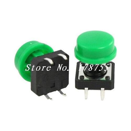 4 Pin Green Cap Momentary Tactile Tact Push Button Switch 12 x 12mm x 12mm