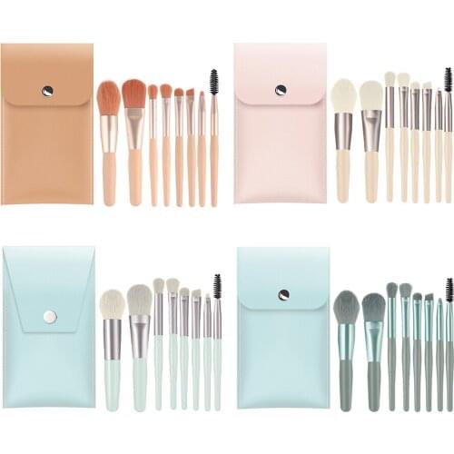 8 Pcs Mini Travel Portable Soft Makeup Brushes Set Eye Shadow Foundation Powder Eyelash Lip Concealer Blush Make Up Brush Set