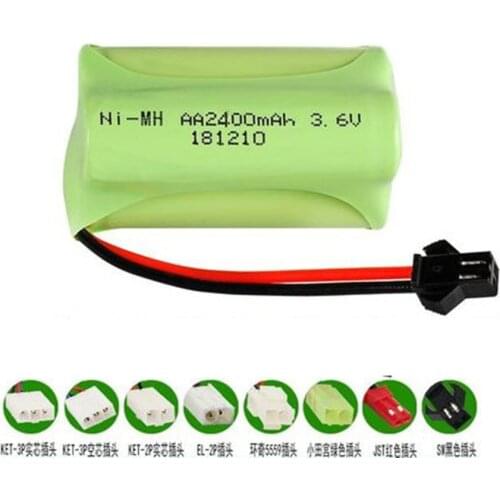 2400mah 3.6v Rechargeable Battery For Rc toys Car Tanks Trains Robot Boat Gun Ni-MH AA 700mah 3.6v Battery SM plug For RC Boats