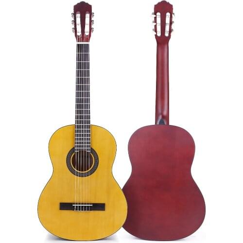 Ammoon CG-12 39 Inch Acoustic Classical Guitar 6-String Merbau Topboard Backboard Sideboard with Gig Bag Strings