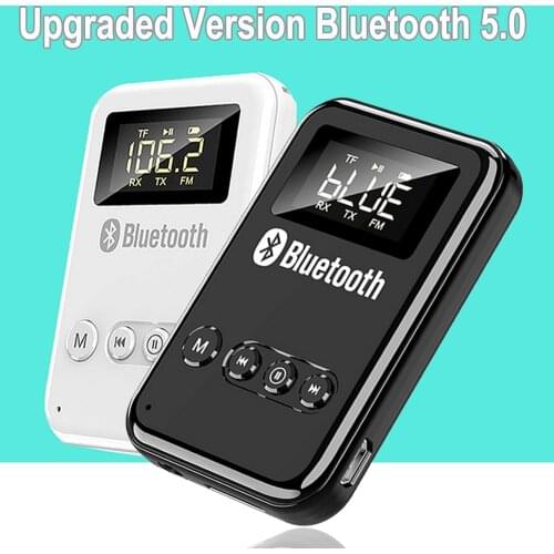 JINSERTA Bluetooth 5.0 Receiver TF Car MP3 Players Stereo Music FM Transmitter AUX Adapter for Headphones Speakers Handsfree Kit