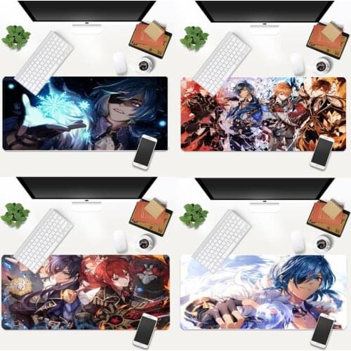 Genshin Impact Kaeya Alberch laptop Gaming mouse pad Animation XL Large Gamer Keyboard PC Desk Mat Takuo Tablet Mousepads