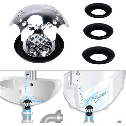 HOOMIN Sink Filter Bath Plug Prevents Hair From Clogging Shower Drain Hair Catcher Sink Drain Cover Bathroom Accessories
