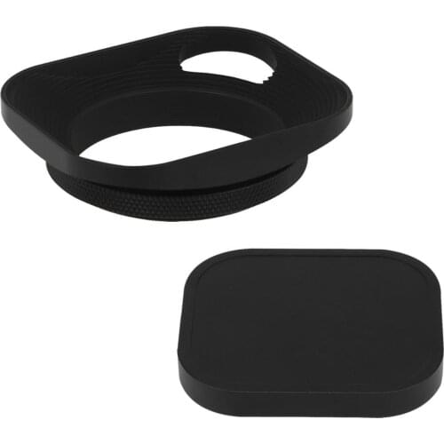 Haoge 49mm Metal Screw-in Lens Hood Hollow Out Designed+Cap for Leica Rangefinder Camera with 49mm E49 Filter Thread Lens Black