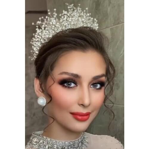 HP193P Sparkling Rhinestone Bride Headdress Wedding Hair Accessories Diamond Tiara Hairpin For Women Bridal Headwear Girl Gift