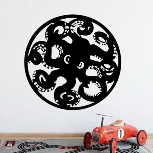 Creative Octopus Prints Wall Sticker for Home Decor Living Room Boys Accessories Decals Waterproof Vinyl Art Stickers Adesivos