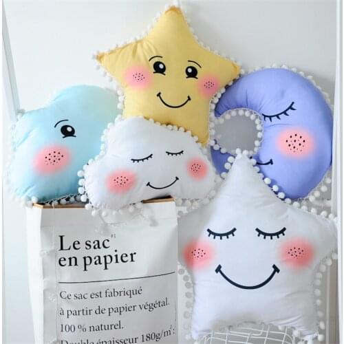 Cute Sky Series Pillow Stuffed Moon, Star and Clouds Plush Toys Soft Cushion Nice baby sleeping Pillow
