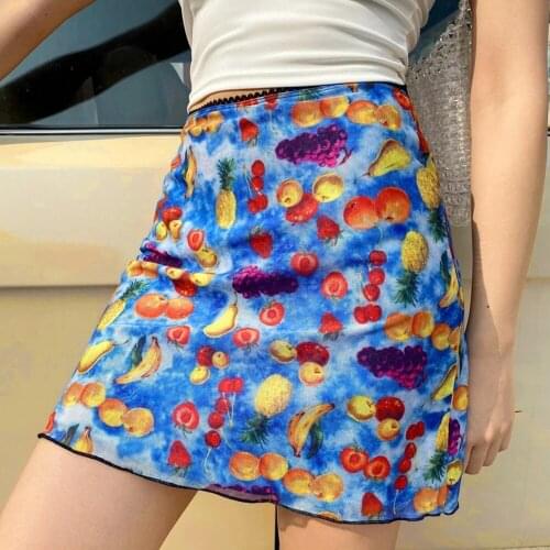 Lusofie Sexy A-Line Mini Skirt Women Fashion Floral Print High Waist Skirt Female Skinny Bohemian Style Beach Skirt Streetwear