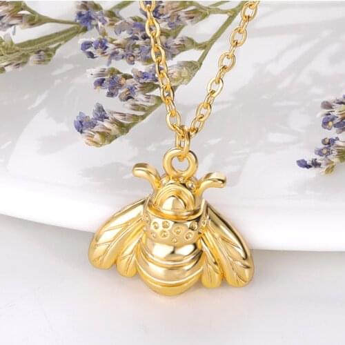 Fashion New High Quality Cute Insect Bee Necklace Gold Color HoneyBee Pendant Choker Necklaces Bijoux For Women Accessories Gift
