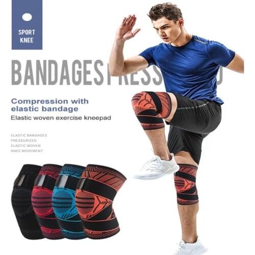 Exercise Pressure Knee Pads Double-wave Silicone Anti-skid Strip Adjustable Warm Leg Protectors For Basketball Football Running