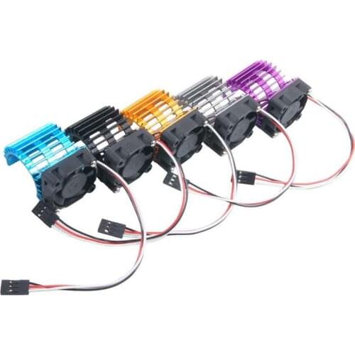 1PC 380 390 Motor Heat Sink with Fan Brushed Brushless Motor Radiator D27mm Motors Cooling Fan for RC Cars DIY Parts