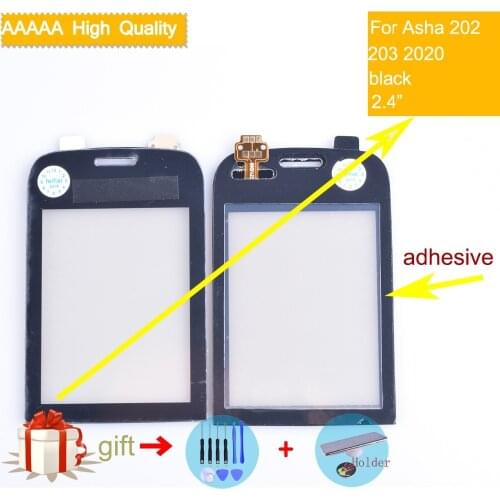 N202 touch screen For Nokia Asha 202 203 2020 TouchScreen Sensor Digitizer Glass Front Panel replacement for Asha202 black