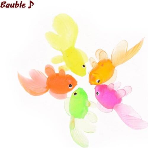Random Color 4cm Soft Rubber Gold Fish Small Goldfish Kids Toy Plastic Simulation Small Goldfish