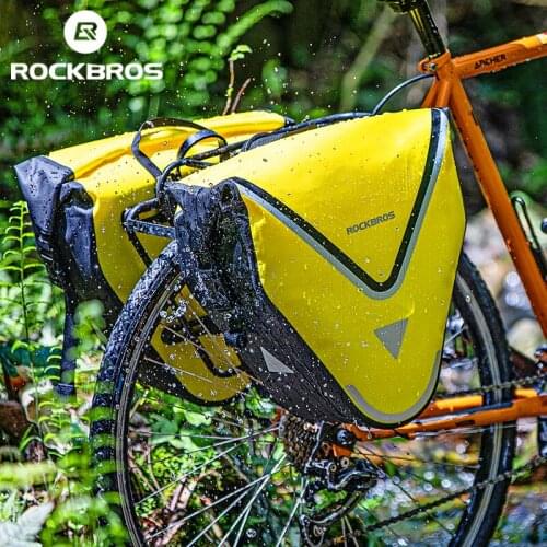 ROCKBROS Waterproof Bicycle Bag MTB Road Bike Long Haul Travel Shelf Trunk Bag Large Capacity 20L Foldable Cycling Accessories
