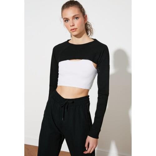 Trendyol Handle Zipper Detail Crop Knitted Sweatshirt TWOSS20SW0104