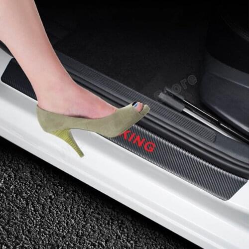 Carbon Fiber Vinyl Car Sticker Door Sill Scuff Plate Guards Stickers For Fiat Trekking