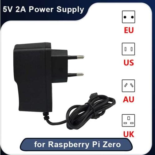 5V 2A Raspberry Pi Zero W Power Suppply Micro Port Adapter US UK EU AU Plug Charger for Raspberry Pi Zero V1.3 Orange Pi Zero