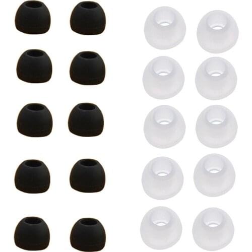 10 Pairs Medium Size Clear Silicone Replacement Ear Buds Tips For Sony Phillips Oppo Samsung Earphones
