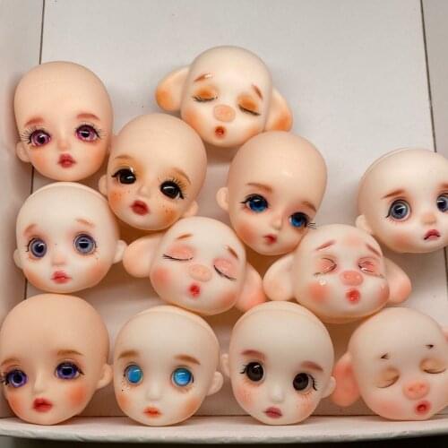 Cute Doll Head DIY Birthday Gift Make up Practice Dolls Bald Heads Kids Play Toy Girl Change Clothes Doll Head Toys 1/8 BJD Doll