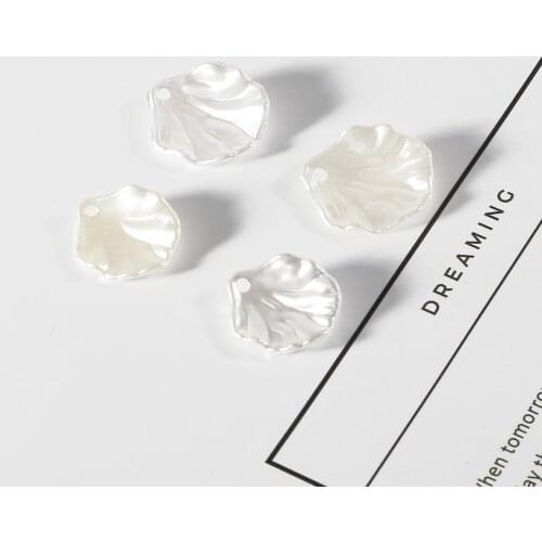 40pcs/lot ABS Imitation Pearl Flower Shell Charms For Bracelet Necklace Jewelry Making DIY Earring Finding