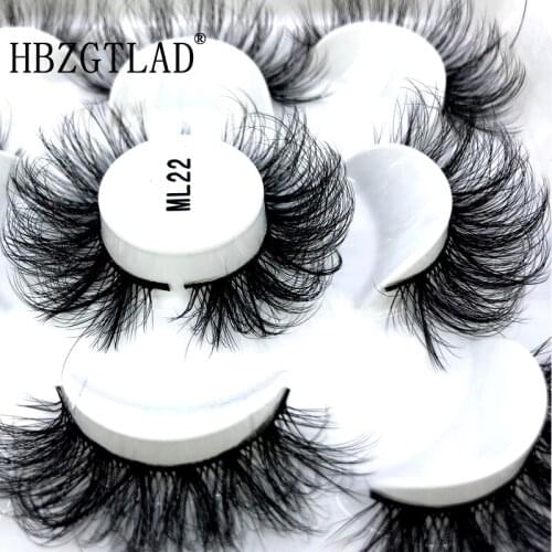 5 Pairs 25mm 4D Mink False Eyelashes Thick Dramatic Wispies Fluffy Eyelash Extension Makeup Volume Handmade Faux Mink Lashes
