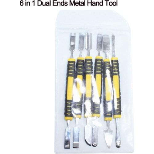 6 in 1 Dual Ends Metal Hand Tool Set for iPhone iPad Tablet Mobile Phone Prying Opening Repair Tool Crowbar Disassemble