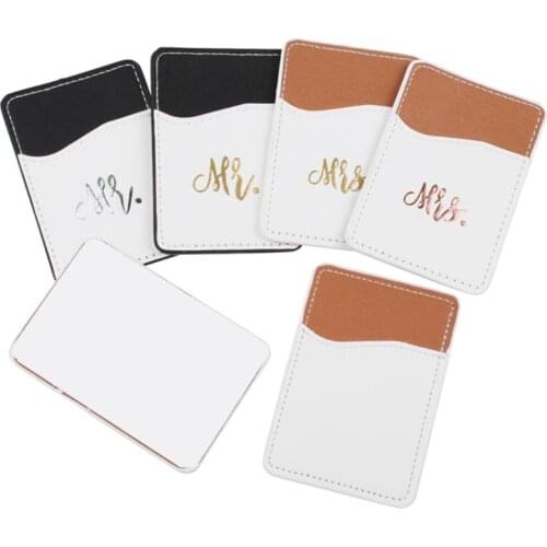 649D Fashion Print Phone Credit Card Holder Pu Leather Adhesive Stick on Wallet Pocket Case Mate