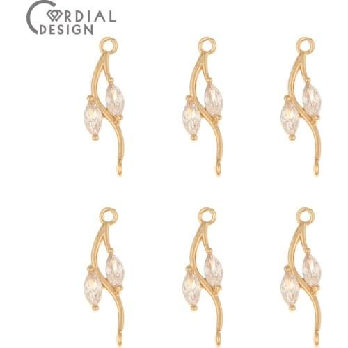 Cordial Design 50Pcs 6*22MM Jewelry Accessories/DIY Connectors/Earring Making/Hand Made/Jewelry Findings & Components/CZ Charms