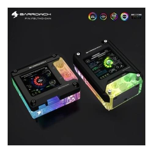 Barrowch Water Cooling CPU Block With HDMI Display For INTEL/AMD,PC CPU Hardware Status Detection,1440*1440px,5V3PIN,FBLTHD-04N