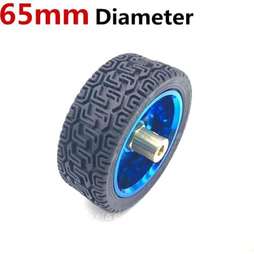 Smart DIY 65MM Diameter Toy Car Wheel Tire Use For Robot or Other Coupling Coupler 3mm 4mm 6mm 8mm Brass Hexagon shaft motor