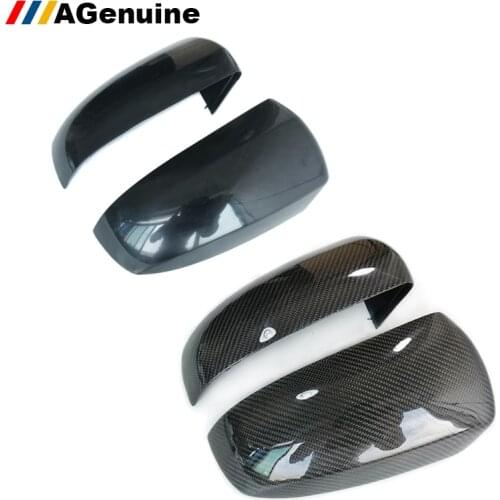 Glossy black Real carbon fiber side mirror covers Replacement with clips rearview mirror caps for BMW X5 E70 X6 E71