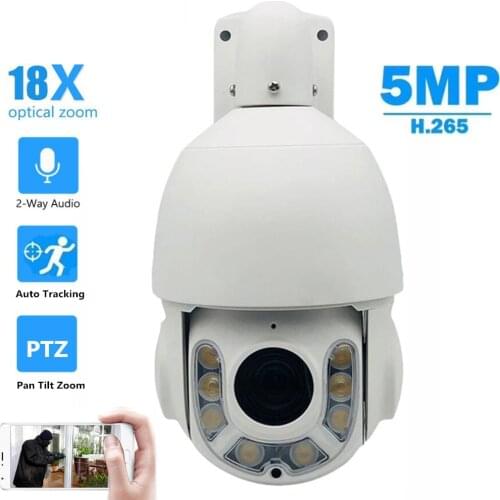 1080P IP Camera 2MP 5MP 18X Zoom Auto tracking AI PTZ Speed Dome Audio Talk Automatic Cruise CCTV Security Surveillance Camera