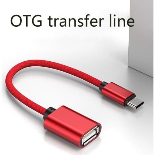 USB3.1 OTG Adapter Cable Type-C Male to USB Female Aluminum Alloy Connector Smart Phones Nylon Braided Cord