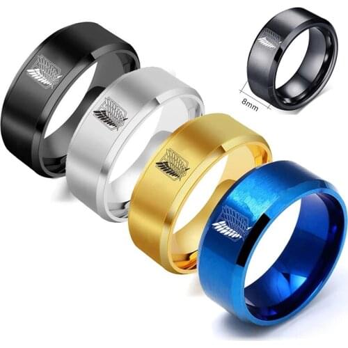 Attack on Titan Ring Anime Shingeki No Kyojin Scout Legion Wings of Liberty Metal Rings Cosplay Prop Accessories