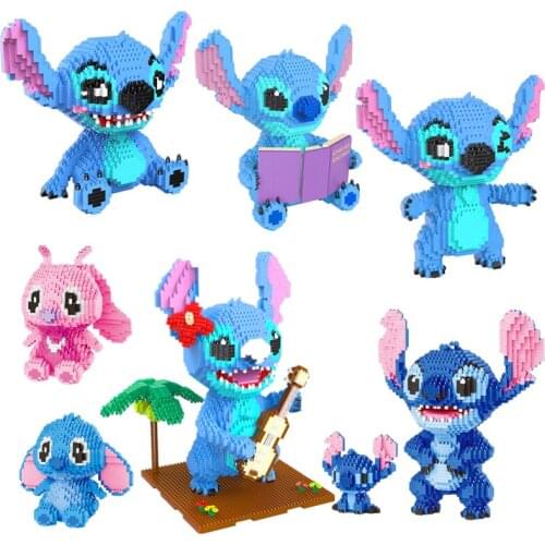 Disney DIY Jigsaw Assembled Cross Stitch Building Block Toy Cartoon Character Teaching Child Birthday Gift Sewing Building Block