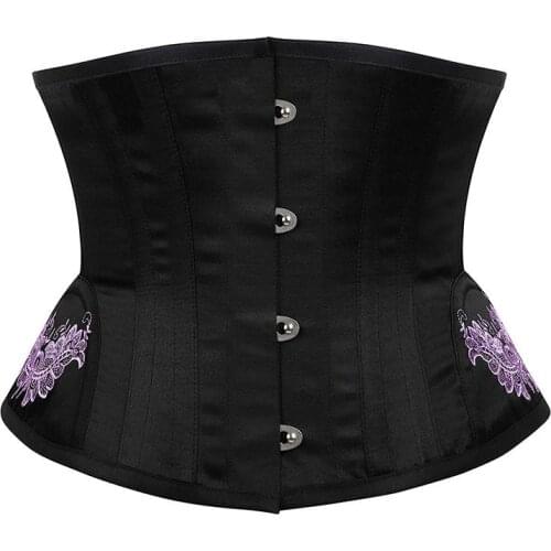 New Underbust Corset Women Steel Bone Steampunk Sexy Shape Black Gothic Slimming Female Red Waist Trainer