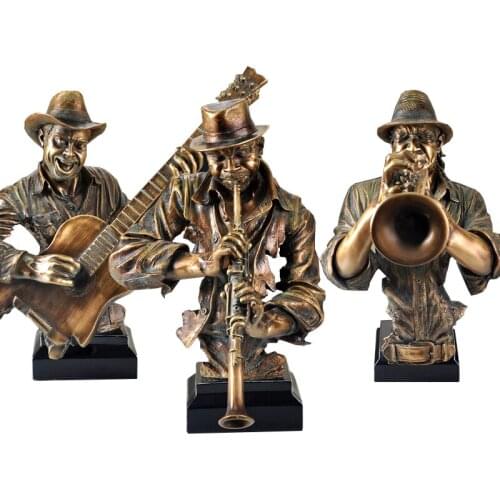 CREATIVE BAND SCULPTURE FURNISHINGS ABSTRACT MUSIC FIGURE SCULPTURE RESIN COLD CAST COPPER ARTWORK KTV BAR DECORATIONS CRAFTS