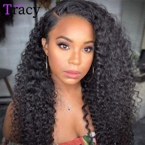 Kinky Curly 13x4 HD Transparent Lace Front Human Hair Wigs Malaysian Curly Lace Frontal Wigs 4x4 Lace Closure Wig With Baby Hair