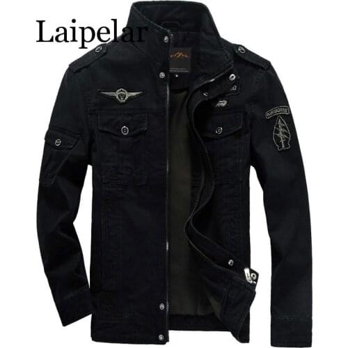 Laipelar NEW 2019 Mens Green Khaki 3 colors Military jacket winter Plus size M-XXXL 5XL 6XL Casual man Jackets Army clothes